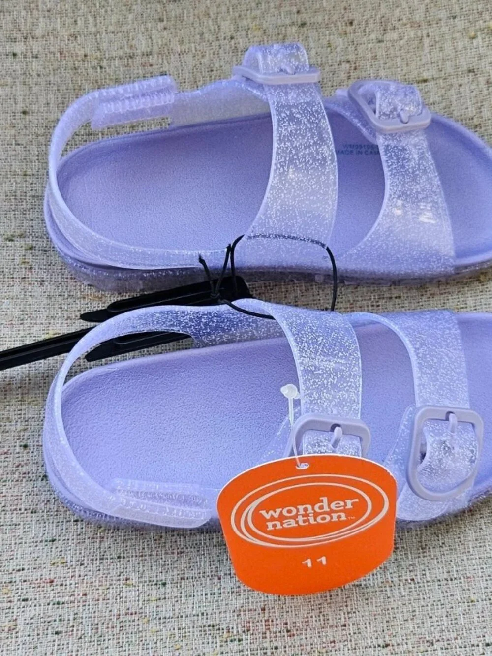 Wonder Nation Kids Slides Sandal Lilac Jelly Plastic Shoes Size 11 kid NWT